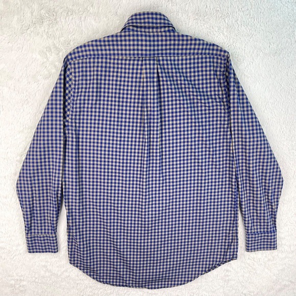 Chesapeake Bay Hunting‎ Shirt Men's SMALL Blue Tan Gingham Check Shoulder Patch - Picture 4 of 7